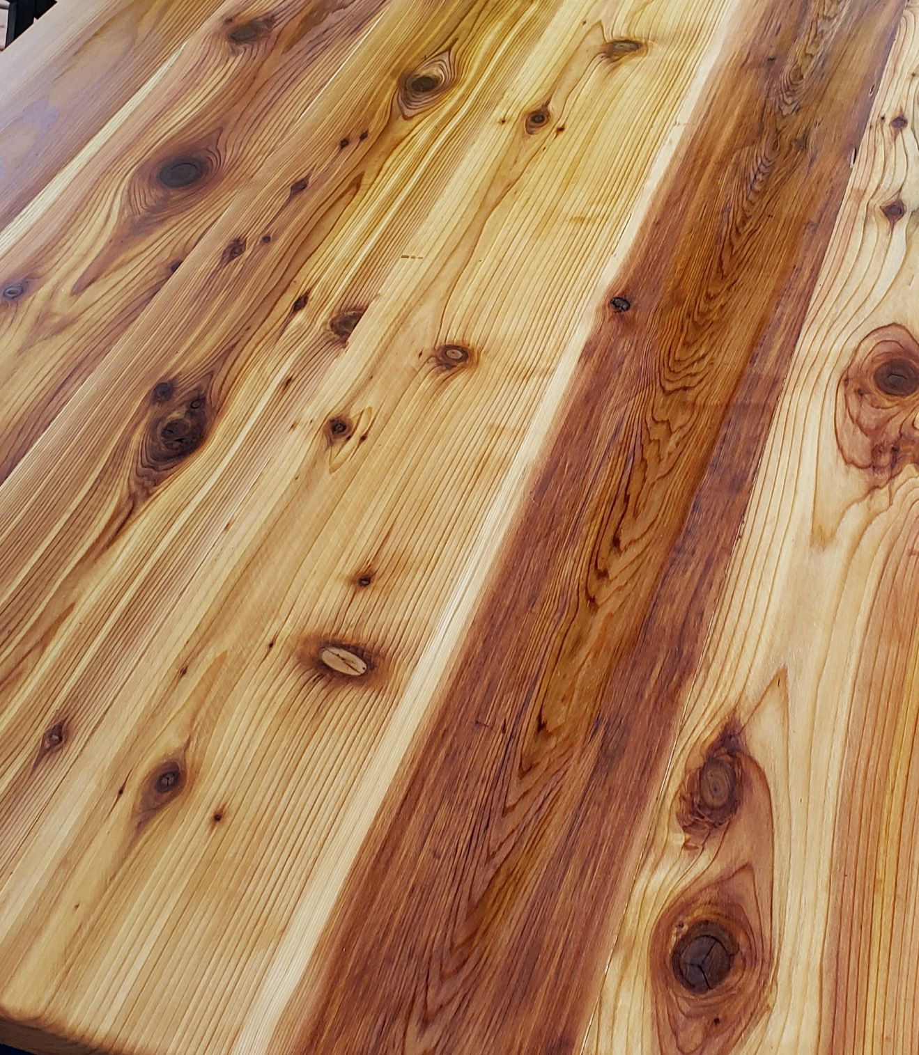 Beatty's Beeswax Polish applied to a table made of BC cedar
